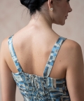 Casal Grey Pink Print Pure Silk Gown With Shrug