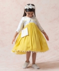 Sunburst Dupion Silk Frock With Gathered Waist
