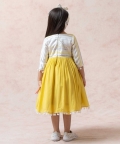 Sunburst Dupion Silk Frock With Gathered Waist