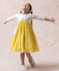 Sunburst Dupion Silk Frock With Gathered Waist