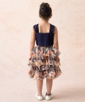 Knot Top With Jungle Print Ruffle Skirt