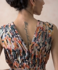 Jungle Print Pleated Gown