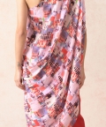 Abstract Print One Shoulder Cowl Tunic With Pants