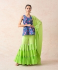 Elephant Motifs Peplum Kurti & Gharara Set