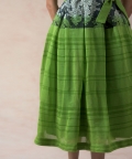 Printed & Striped Box Pleated Dress