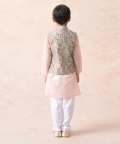 Patola Print Nehru Jacket With Kurta And Pyjama