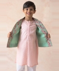 Patola Print Nehru Jacket With Kurta And Pyjama