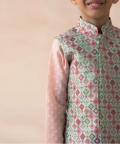 Patola Print Nehru Jacket With Kurta And Pyjama