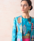 Ayra Chanderi Silk Jacket With Blouse And Ombre Lehenga