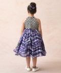 Frock With Abstract Shades Of Purple Silk Skirt 