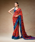 Hand Embroidered Blouse With Saree