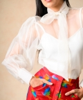 Organza Top With Flared Pants