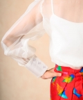 Organza Top With Flared Pants