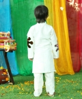 Coloured Leather Splash Kurta Set For Boy