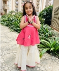 Cotton Embroidered Kurti With Suit Set For Baby Girl