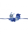 This And That By Vedika Hand Crocheted Cute Hungry Caterpillar Rakhi For Kids-Blue