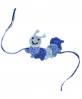 This And That By Vedika Hand Crocheted Cute Hungry Caterpillar Rakhi For Kids-Blue