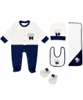 Crown White And Blue Romper Set