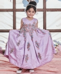 Amaranta - Box Pleat Gown With Embellished Flower