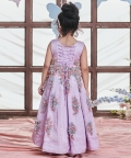 Amaranta - Box Pleat Gown With Embellished Flower