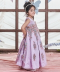 Amaranta - Box Pleat Gown With Embellished Flower
