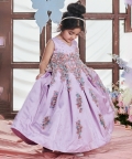 Amaranta - Box Pleat Gown With Embellished Flower
