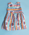 Colourful Stripes Backless Dress