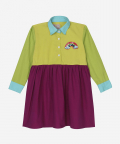 Candy Swirl Shirt Dress Colour Block With Rainbow Accent
