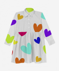 Candy Swirl Shirt Dress Multi-Colour Hearts