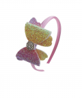 Multicoloured AB Glitter Bow With Rhinestone Alice Band