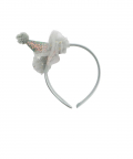 Glitter Birthday Hat With Tulle Pom Pom Alice Band
