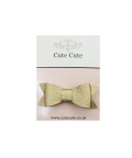 Leatherette Gold Bow Alligator Clip