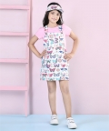 Butterfly Co-Ord Pinafore Aline Dress With T Shirt & Cap