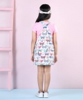 Butterfly Co-Ord Pinafore Aline Dress With T Shirt & Cap