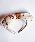 Double Bow Beaded Xmas Santa Hairband