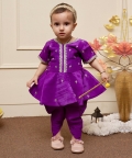 Purple Peplum Dhoti Set