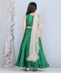 Gotta Work Blouse With Lehenga And Net Dupatta With Frill