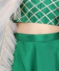 Gotta Work Blouse With Lehenga And Net Dupatta With Frill