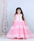 Flair Floor Lrngth Dress Swarovski Work And Handwork Embellished Flower On Shoulder