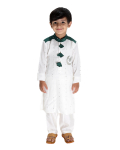 Embroidered Eid Mubarak Kurta with Pathani Salwar