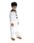 Embroidered Eid Mubarak Kurta with Pathani Salwar