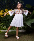 Multicolor Floral Vines Embroidery Dress