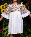Multicolor Floral Vines Embroidery Dress