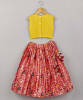 Embriodered  Blouse And Printed Ghagara