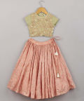 Embroidered And Sequin Work Top With Frilled Lehenga