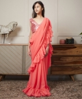 Embroidered Blouse with Stitched Saree
