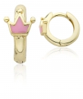 Pink Crown Huggy Earring