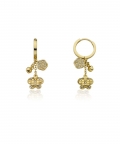 Butterfly & Cz Flower Cluster Dangle Earring