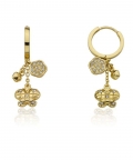Butterfly & Cz Flower Cluster Dangle Earring