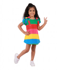 Gold Lurex Multi Colored Striper Dress